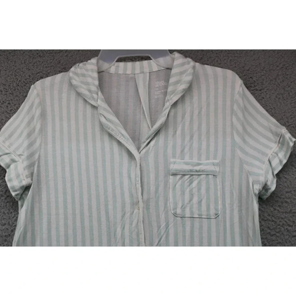 Stars Above Women's Sleepshirt-Size XS-Teal and White Striped-Modal - Picture 2 of 7